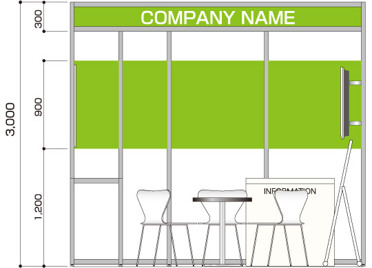 1小間Type-B a-立面図