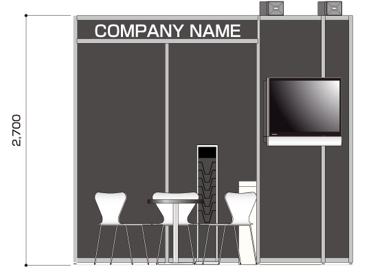 1小間Type-B a-立面図