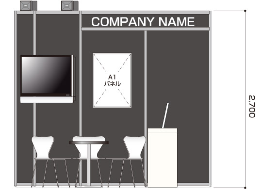 1小間Type-B b-立面図